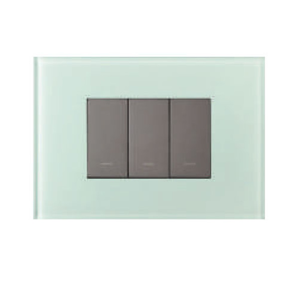 Picture of Lauritz Knudsen Englaze CB92208FG02 8 Module SQ New Oceanic Green Glass Cover Plate With Frame