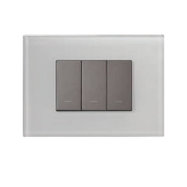Picture of Lauritz Knudsen Englaze CB92102FW02 2 Module Icy White Glass Cover Plate With Frame