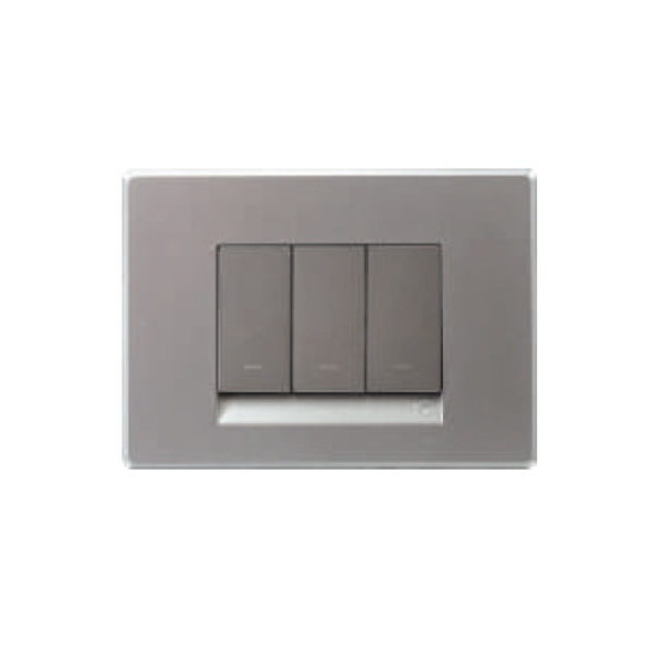 Picture of Lauritz Knudsen Englaze CB92102FS01 2 Module Moonlight Silver Cover Plate With Frame