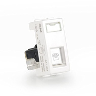 Show details for GM AA1043 White RJ11 Socket With Shutter And Name Plate Picture of GM AA1043 White RJ11 Socket With Shutter And Name Plate