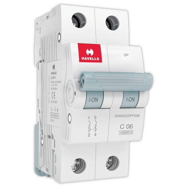 Picture of Havells 6A C-Curve 10kA 2 Pole MCB