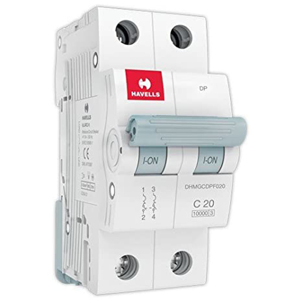Picture of Havells 20A C-Curve 10kA 2 Pole MCB