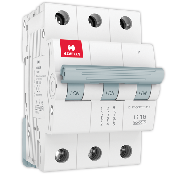 Picture of Havells 16A C-Curve 10kA 3 Pole MCB