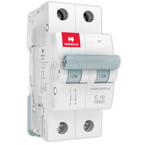 Picture of Havells 10A C-Curve 10kA 2 Pole MCB