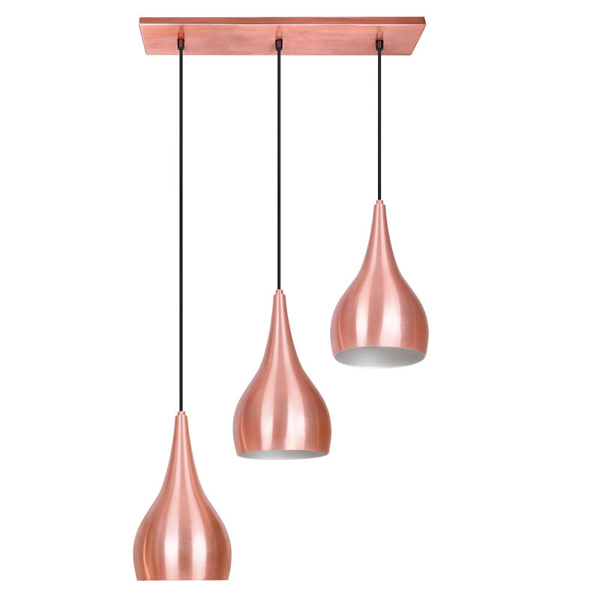 Picture of Philips Blithe 58078 E-27 (Bulb Base) Rosegold & Silver Three Head Pendant Light