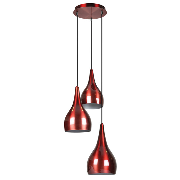 Picture of Philips Blithe 58076 E-27 (Bulb Base) Wine & Silver Three Head Pendant Light