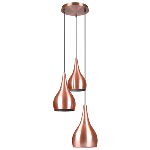 Picture of Philips Blithe 58076 E-27 (Bulb Base) Rosegold & Silver Three Head Pendant Light
