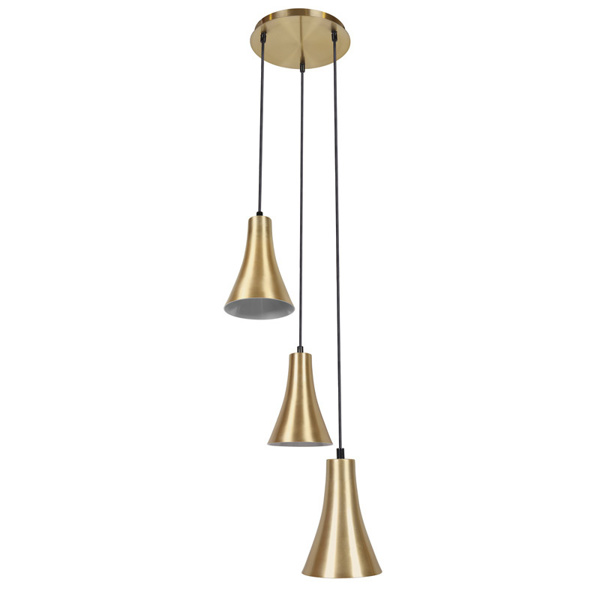 Picture of Philips Jazz 58148 E-27 (Bulb Base) Matt Gold Three Head Pendant Light