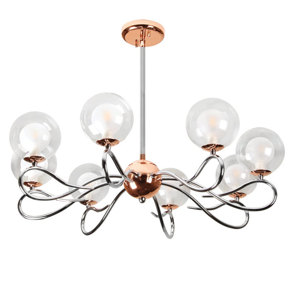 Picture of Philips Umbra 581854 G-9 (Bulb Base) Chrome & Red Copper Pendant Chandeliers