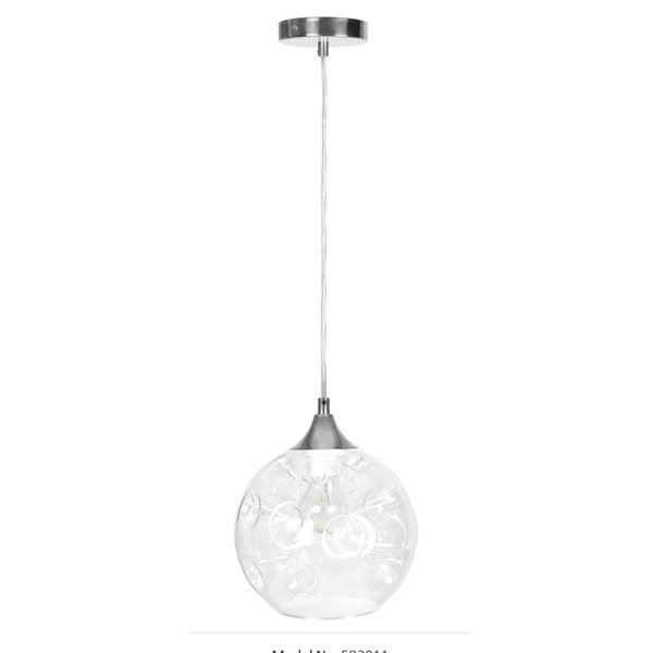 Picture of Philips Marvel 582011 E-27 (Bulb Base) Chrome Glass Pendant Light
