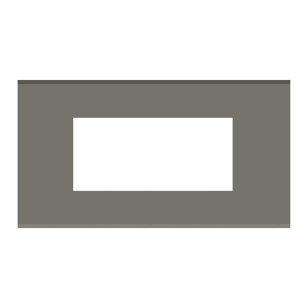 Picture of Norisys Cube CG306.09 6 Module Solid Glass Metal Grey Cover Plate With Frame