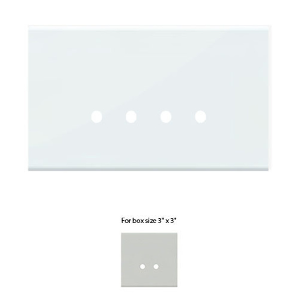 Picture of Norisys TG9 TG212.08 2M Size Plate With 2 Holes Ice White Solid Glass Cover Plates With Frames