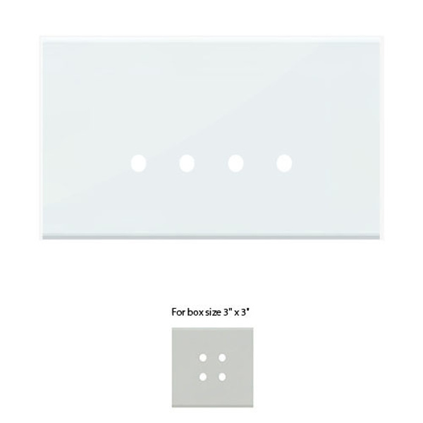 Picture of Norisys TG9 TG222.08 2M Size Plate With 4 Holes Ice White Solid Glass Cover Plates With Frames