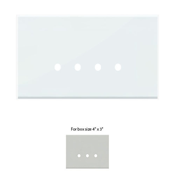 Picture of Norisys TG9 TG313.08 3M Size Plate With 3 Holes Ice White Solid Glass Cover Plates With Frames