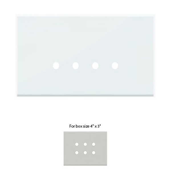 Picture of Norisys TG9 TG323.08 3M Size Plate With 6 Holes Ice White Solid Glass Cover Plates With Frames