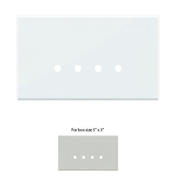 Picture of Norisys TG9 TG414.08 4M Size Plate With 4 Holes Ice White Solid Glass Cover Plates With Frames