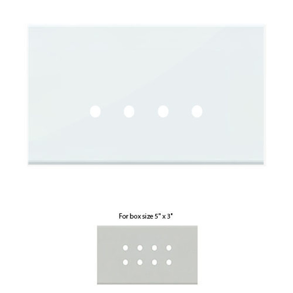 Picture of Norisys TG9 TG424.08 4M Size Plate With 8 Holes Ice White Solid Glass Cover Plates With Frames