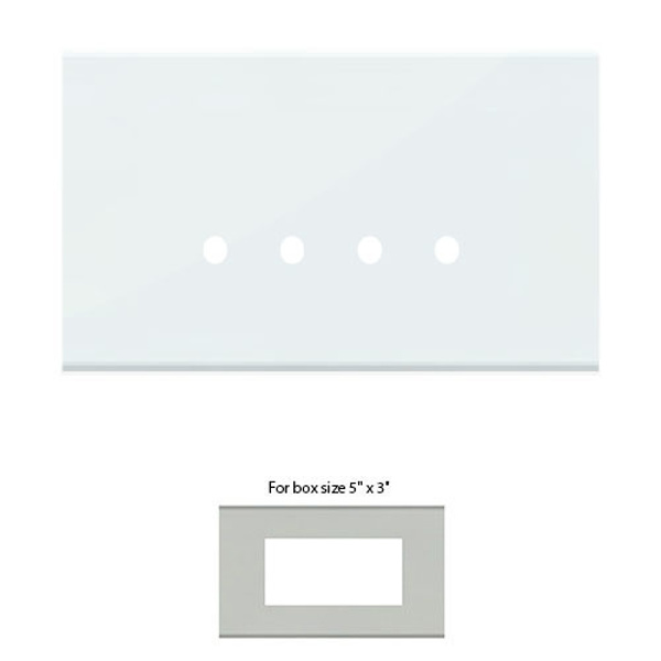 Picture of Norisys TG9 TG304.08 4M Size Plate With 4M Window Ice White Solid Glass Cover Plates With Frames