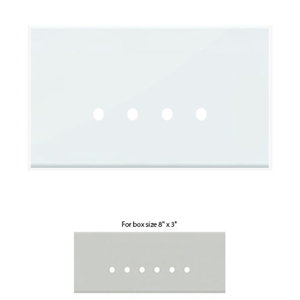 Picture of Norisys TG9 TG616.08 6M Size Plate With 6 Holes Ice White Solid Glass Cover Plates With Frames