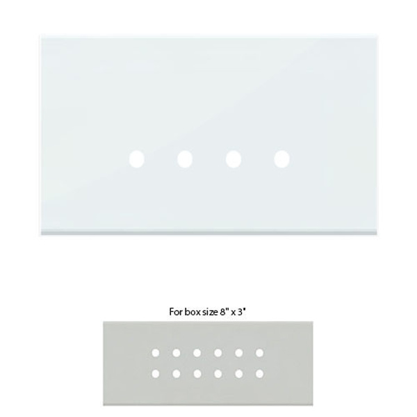 Picture of Norisys TG9 TG626.08 6M Size Plate With 12 Holes Ice White Solid Glass Cover Plates With Frames