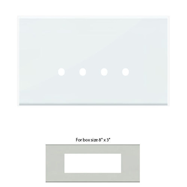 Picture of Norisys TG9 TG306.08 6M Size Plate With 6M Window Ice White Solid Glass Cover Plates With Frames