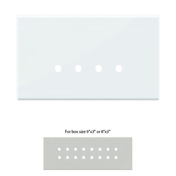 Picture of Norisys TG9 TG828.08 8M Size Plate With 16 Holes Ice White Solid Glass Cover Plates With Frames