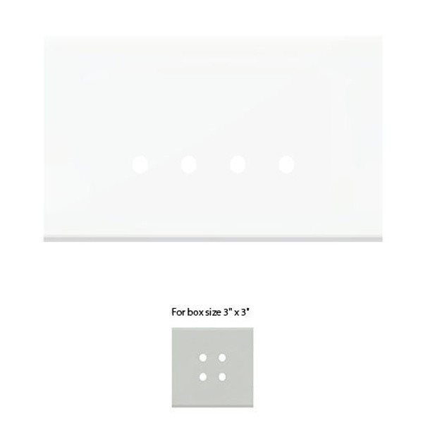 Picture of Norisys TG9 TG222.38 2M Size Plate With 4 Holes Ultra White Solid Glass Cover Plates With Frames