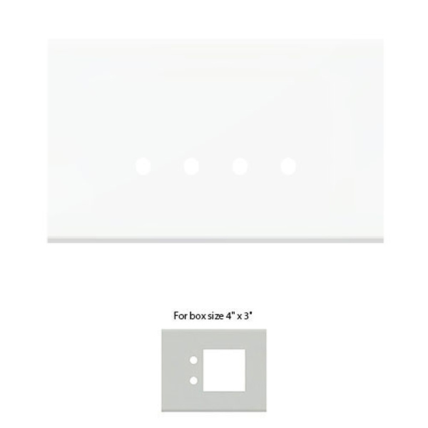 Picture of Norisys TG9 TG123.38 3M Size Plate With 2 Holes + 2M Window Ultra White Solid Glass Cover Plates With Frames