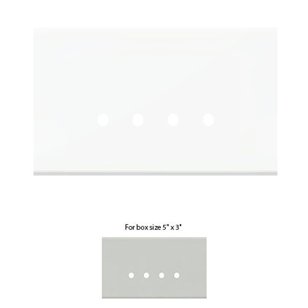 Picture of Norisys TG9 TG414.38 4M Size Plate With 4 Holes Ultra White Solid Glass Cover Plates With Frames