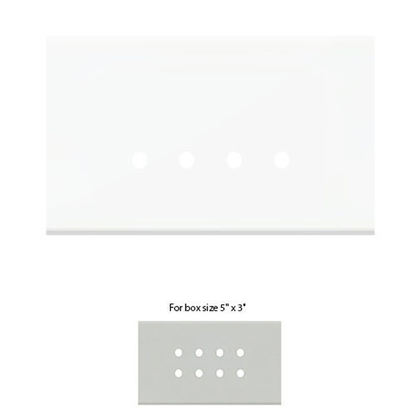 Picture of Norisys TG9 TG424.38 4M Size Plate With 8 Holes Ultra White Solid Glass Cover Plates With Frames