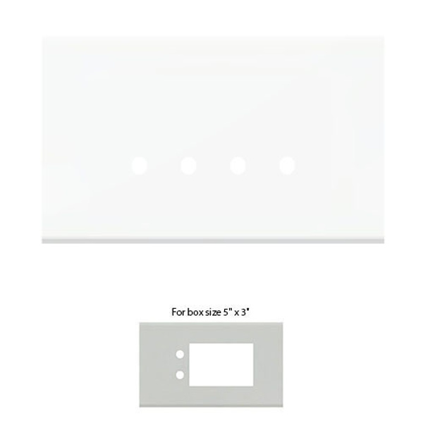 Picture of Norisys TG9 TG124.38 4M Size Plate With 2 Holes + 3M Window Ultra White Solid Glass Cover Plates With Frames
