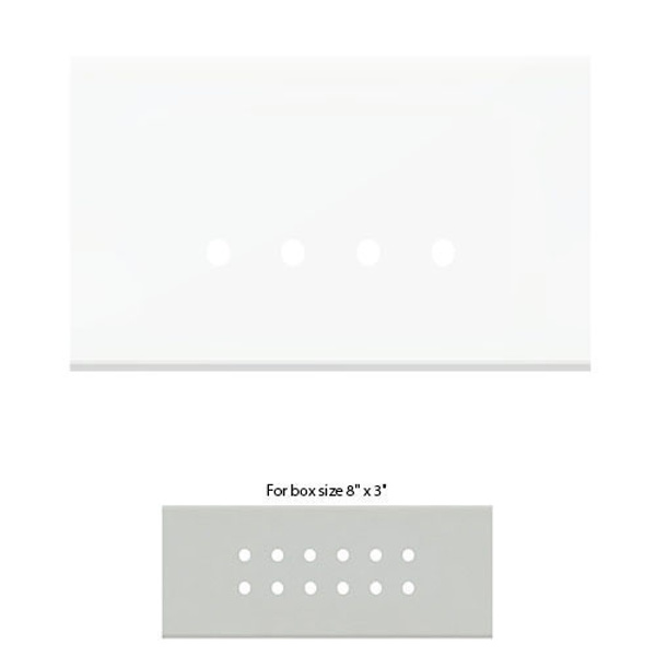 Picture of Norisys TG9 TG626.38 6M Size Plate With 12 Holes Ultra White Solid Glass Cover Plates With Frames