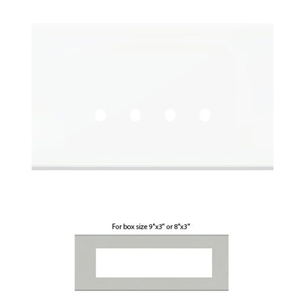 Picture of Norisys TG9 TG308.38 8M Size Plate With 8M Window Ultra White Solid Glass Cover Plates With Frames