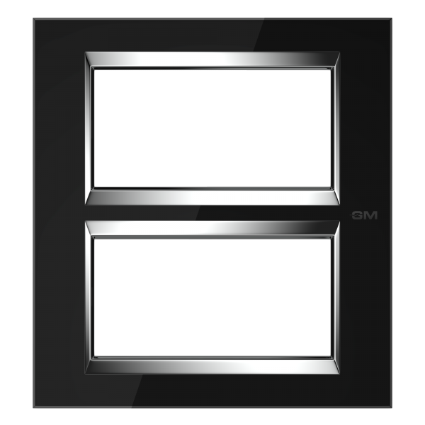 Picture of GM Naturalz PU08010 Vertical (4+4) 8M Regular Glossy Silk Black Cover Plate With Frame