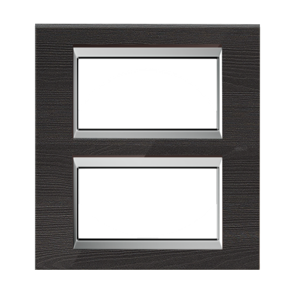 Picture of GM Naturalz PW08010 8M (4+4) Vertical Regular Wood Carbon Wood Cover Plate With Frame