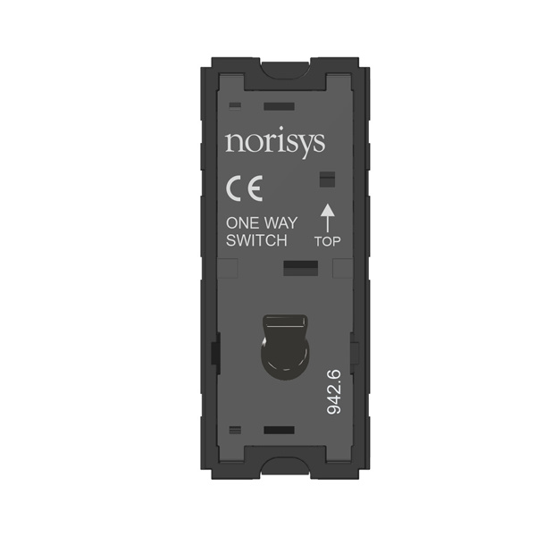 Picture of Norisys TG9 T9100.33 6A 1 Way 1 Module Glossy Black Metal Lever Switches