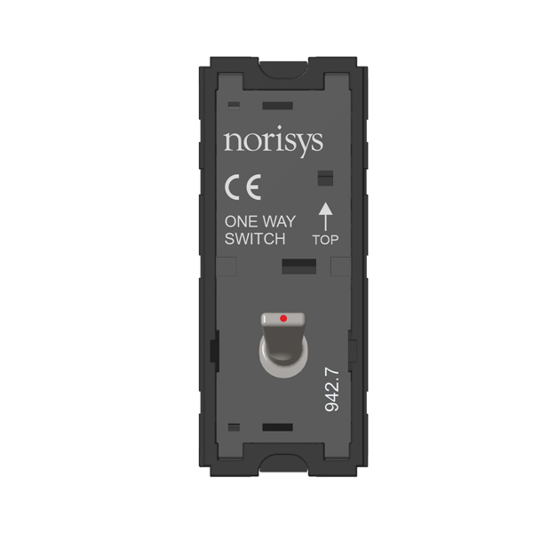 Picture of Norisys TG9 T9101.02 6A 1 Way With Indicator 1 Module Plastic Quartz Gray Metal Lever Switches