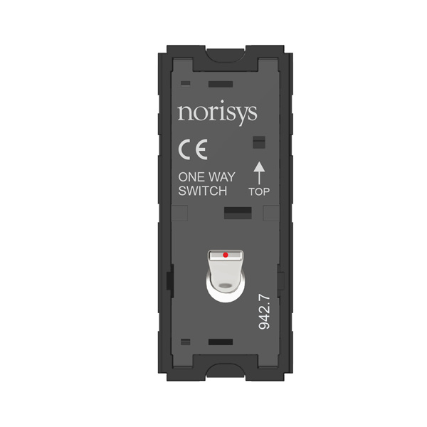 Picture of Norisys TG9 T9101.31 6A 1 Way With Indicator 1 Module Glossy Chrome Metal Lever Switches