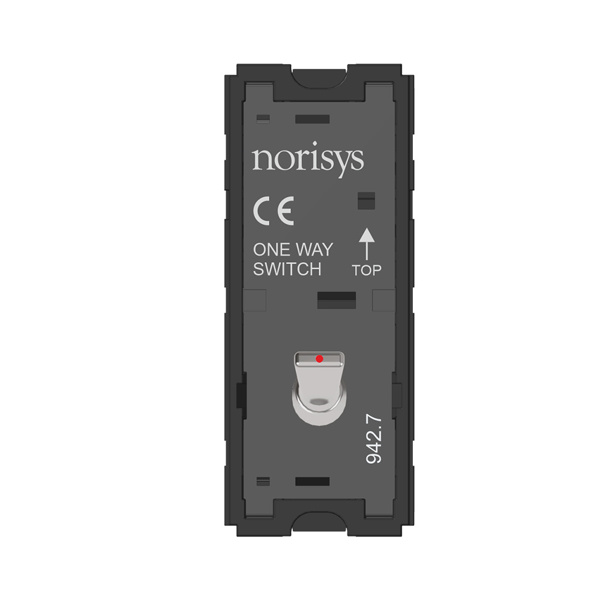 Picture of Norisys TG9 T9101.32 6A 1 Way With Indicator 1 Module Matt Chrome Metal Lever Switches