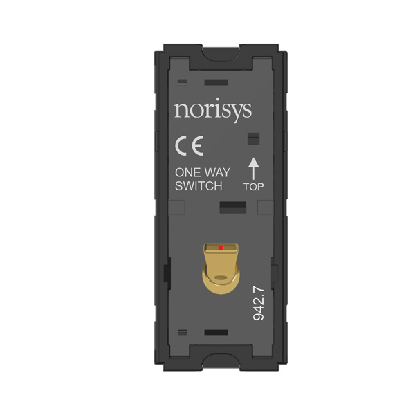 Picture of Norisys TG9 T9101.34 6A 1 Way With Indicator 1 Module Mellow Gold Metal Lever Switches
