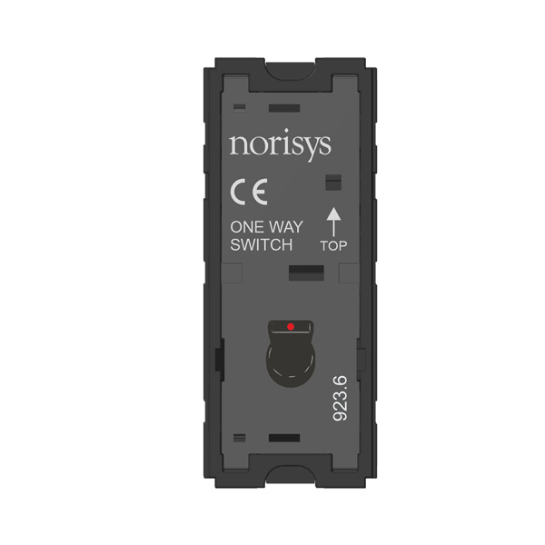 Picture of Norisys TG9 T9111.33 16A 1 Way With Indicator 1 Module Glossy Black Metal Lever Switches