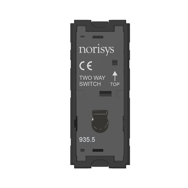 Picture of Norisys TG9 T9200.33 6A 2 Way 1 Module Glossy Black Metal Lever Switches