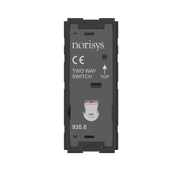 Picture of Norisys TG9 T9201.32 6A 2 Way With Indicator 1 Module Matt Chrome Metal Lever Switches