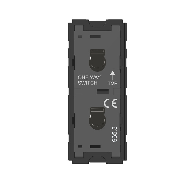 Picture of Norisys TG9 T9300.33 6A 1 Way + 1 Way 1 Module Glossy Black Metal Lever Twin Switches