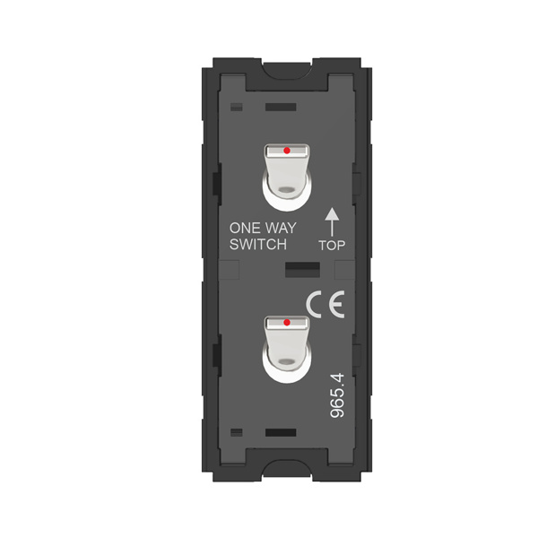 Picture of Norisys TG9 T9301.31 6A 1 Way + 1 Way (With Indicator) 1 Module Glossy Chrome Metal Lever Twin Switches
