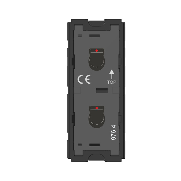 Picture of Norisys TG9 T9311.33 16A 1 Way + 1 Way (With Indicator) 1 Module Glossy Black Metal Lever Twin Switches