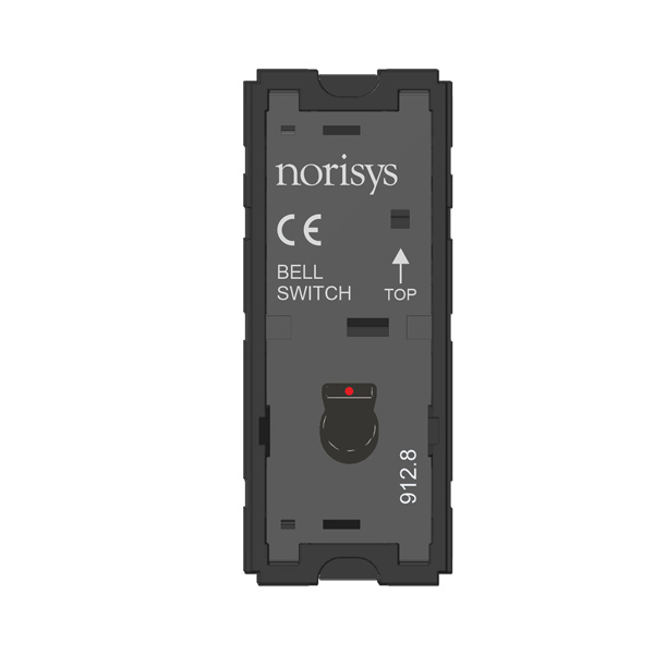 Picture of Norisys TG9 T9341.33 6A Bell With Indicator 1 Module Glossy Black Metal Lever Switches