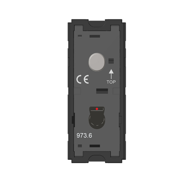 Picture of Norisys TG9 T9801.33 6A 2 Way With Indicator + Blank 1 Module Glossy Black Metal Lever Twin Switches