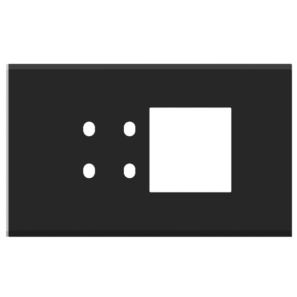 Picture of Norisys TG9 TA224.05 4M Size Plate With 4 Holes + 2M Window Black Solid Aluminium Cover Plates With Frames
