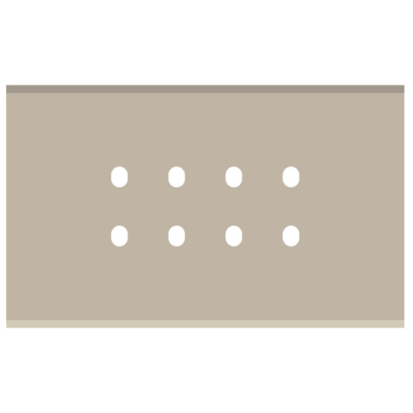 Picture of Norisys TG9 TG424.18 4M Size Plate With 8 Holes Smoked Silver Solid Glass Cover Plates With Frames